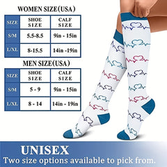 5 Pairs Compression Socks Striped Calf Wear Resistant Nylon Outdoor Sports