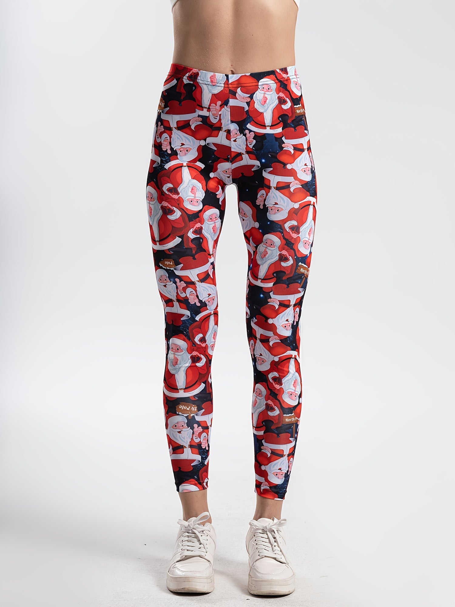 Women's Santa Claus Print Yoga Leggings Stretchy Activewear
