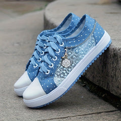 Women's Mesh Breathable Canvas Shoes with Floral Decoration