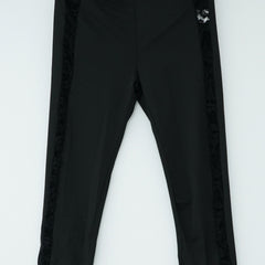 Contrast Lace High Waist Pants Casual Slim Long Length Pants