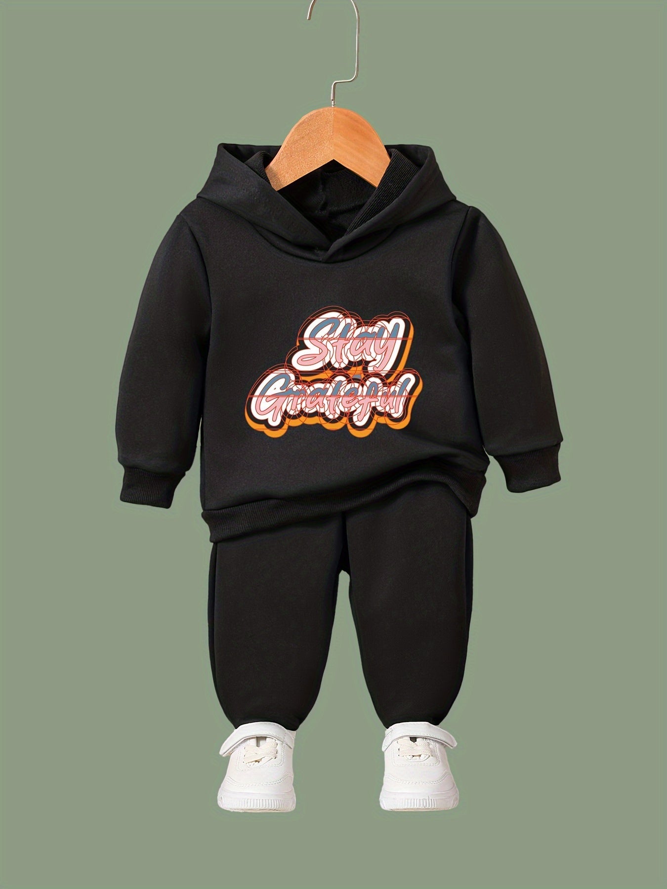 Girls 2pc Alphabet Hooded Sweatshirt & Sweatpants Set