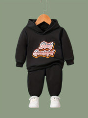 Girls 2pc Alphabet Hooded Sweatshirt & Sweatpants Set