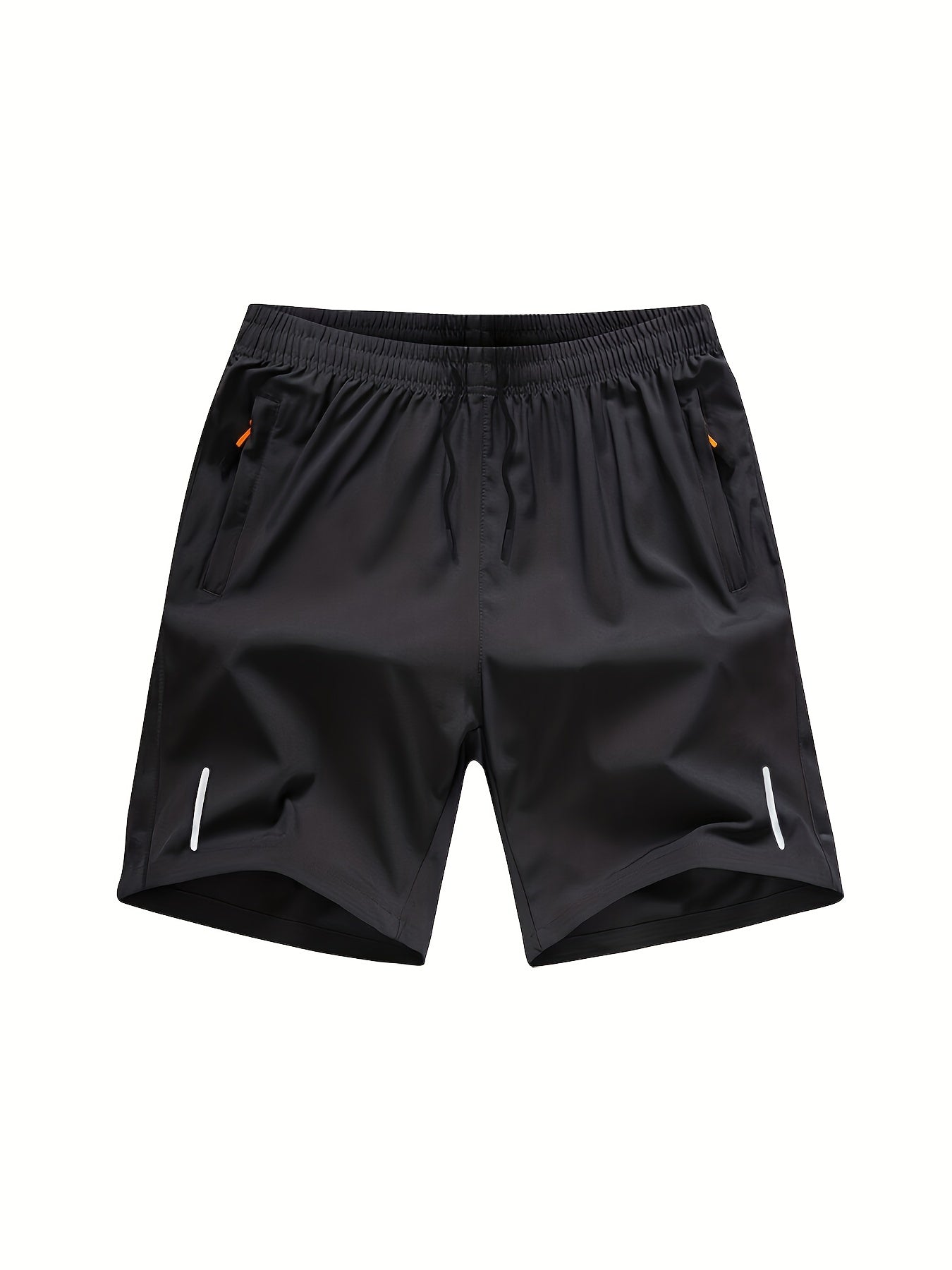 Men's Running Shorts Zipper Pockets Stretch Drawstring Outdoor Gym Shorts