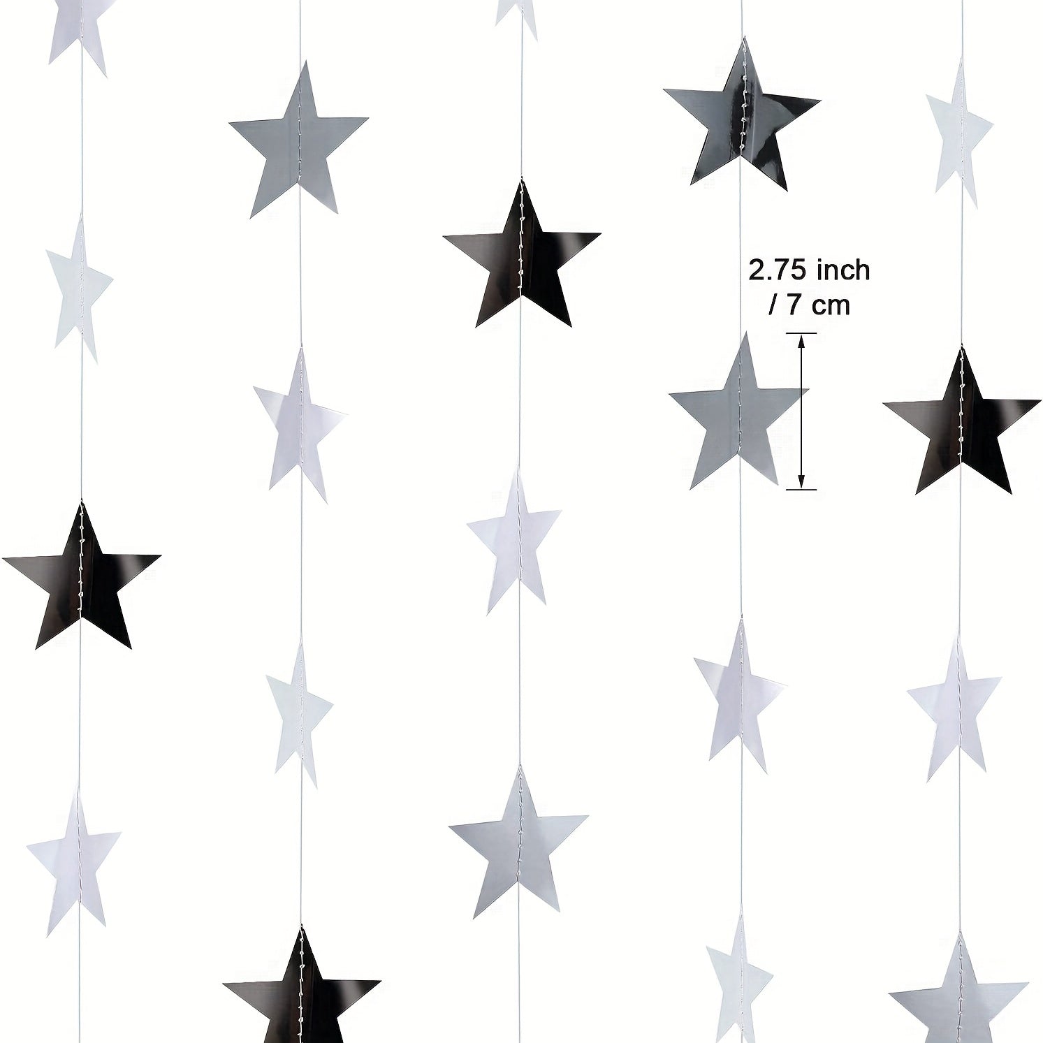 Silver Star Hanging Banner 3.99m Wedding Baby Shower Birthday Decor