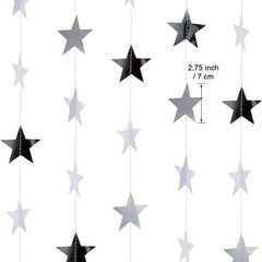 Silver Star Hanging Banner 3.99m Wedding Baby Shower Birthday Decor