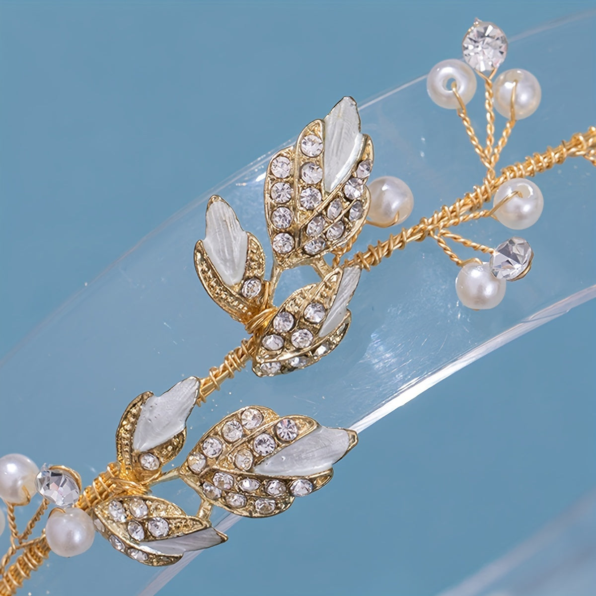 Girls Rhinestone Pearl Butterfly Headband - Evening Dress Hair Accessories