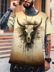 Men's Deer Skull Graphic T shirt Active 3D Print Tee For Outdoor