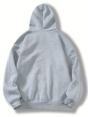Print Kangaroo Pocket Hoodie Casual Comfy Loose Drawstring Hoodie