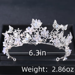 Silvery Crystal Tiara Crowns Party Queen Bridal Wedding Hair Accessories