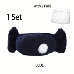 Cotton Winter Masks With Valve, Warm Mask With Goggles, PM2.5 Filter