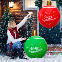 4pcs Christmas Inflatable Snowballs Colorful Lantern Ball Decorations
