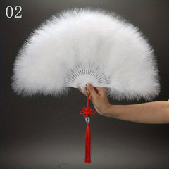Fleece Faux Feather Fan Cheongsam Dance Goose Fur Plush Fan
