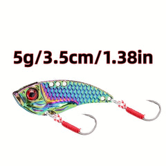 Colorful Vib Lure Dragon Scale Zinc Alloy Stripe Curled Mouth 3g-10g