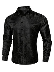 Paisley Print Men's Casual Button Up Long Sleeve Shirt