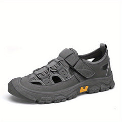 Men's Hook Loop Fastener Sandals Durable Non Slip Outdoor Hiking Beach Shoes