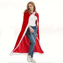 Long Red Hooded Cloak Halloween Cosplay Costume Props