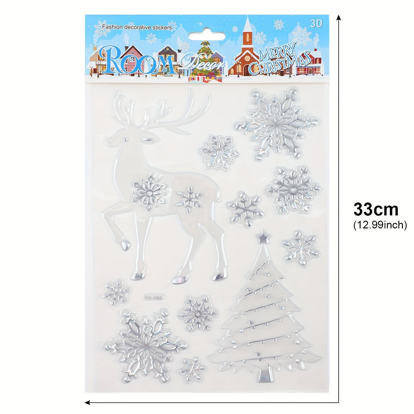 Colorful Snowflake Christmas Tree Snowman Window Stickers