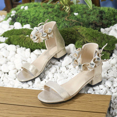 Girls Open Toe Chunky Heeled Sandals Breathable Non-slip Sandals