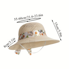 Sun Hat Ribbon Bowknot Solid UV Protection Bucket Hats Women