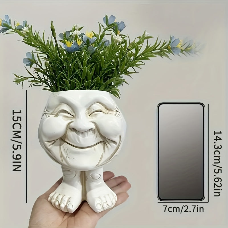 Resin Planter Statue Vase Outdoor Garden Ornaments Patio Lawn Yard Decor