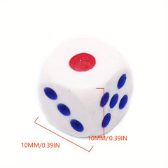 6pcs 10mm Round Corner Dice Clear Portable Table Game