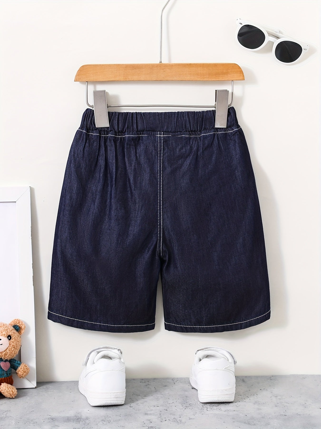 Girls Soft & Thin Denim Shorts Elastic High Waist Summer Style