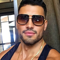 Double Beam Large Frame Sunglasses European And American Thick Frame Sunglasses
