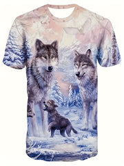 Men's 3D Digital Print Summer T Shirt Casual Loose Fit