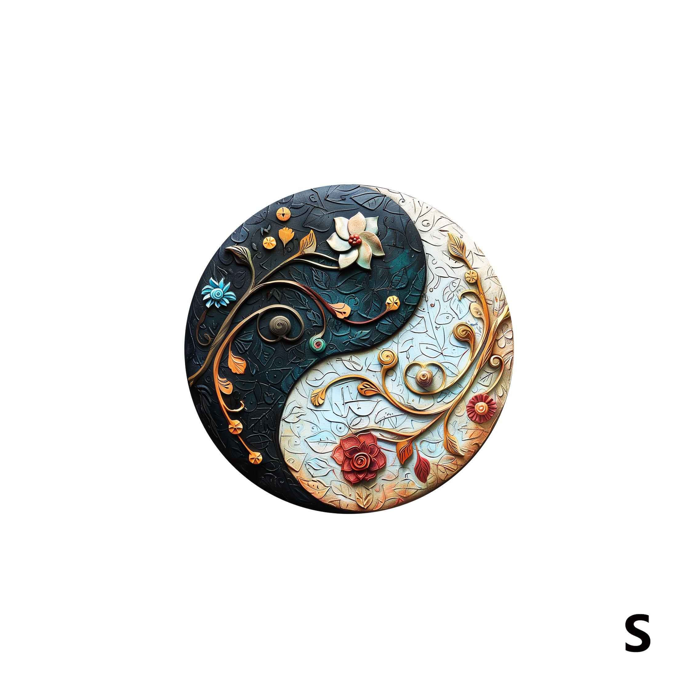 Yin Yang Floral Puzzle Decorative Art Painting