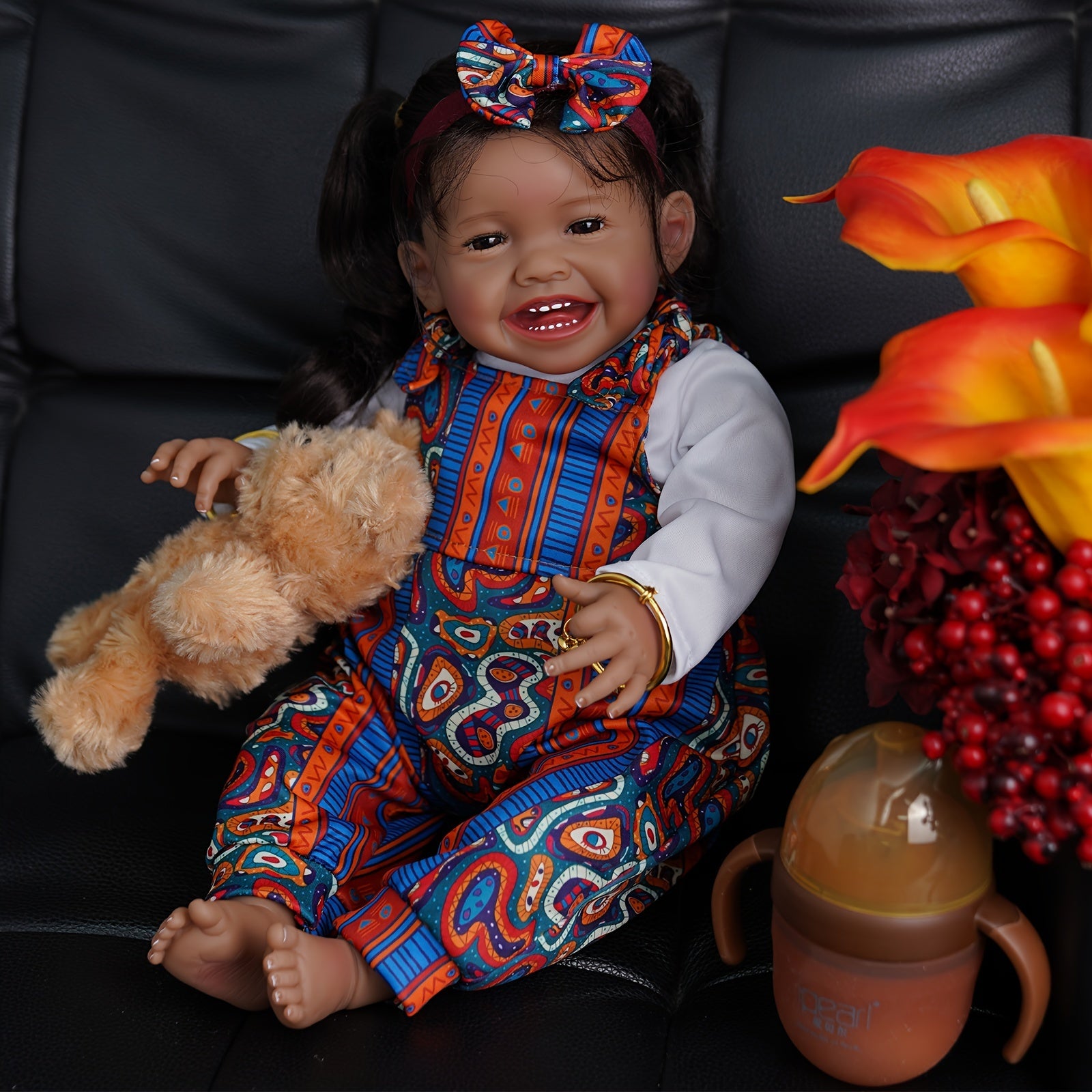 20 Inch Open Eyes Reborn Dolls Realistic Dolls W/ Hair Clothes Body