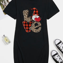 Women's Plus Graphic Print Short Sleeve Tee Dress