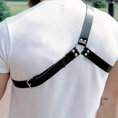 Men's Punk Body Chest Harness Suspenders PU Leather Adjustable Strap