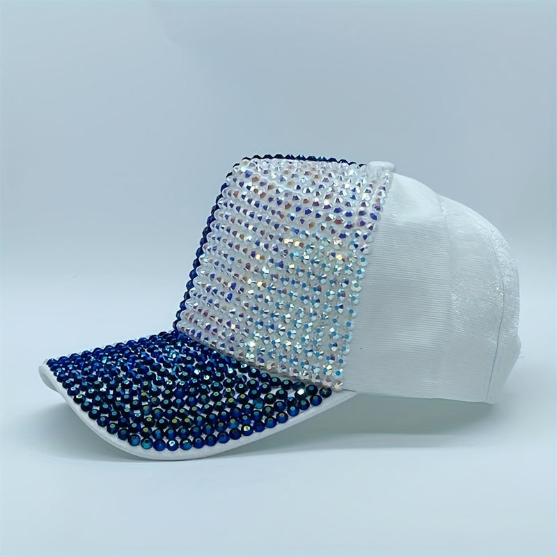 Sparkly Rhinestone Baseball Cap for Women