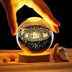 LED Lighted Solar System Crystal Ball for Festive Decoration