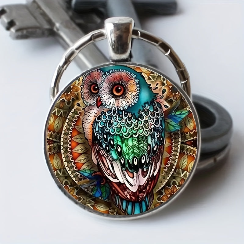 Boho Owl Keychain Retro Animal Key Ring Purse Bag Backpack Car Key Charm