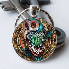 Boho Owl Keychain Retro Animal Key Ring Purse Bag Backpack Car Key Charm