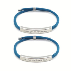 Custom Stainless Steel Braided Pet Bracelet with Engraved Name