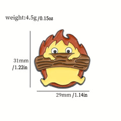 Stickman Little Flame Brooch Pin for Kids