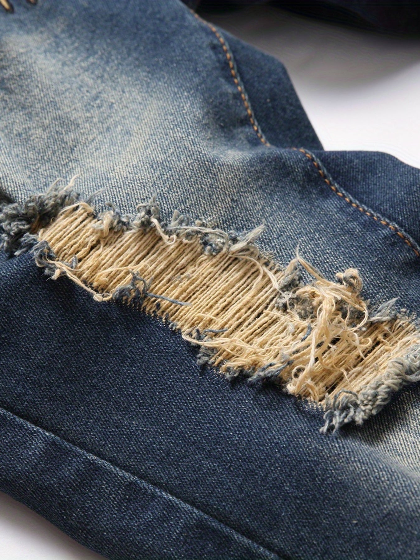 Men's Casual Slim Fit Stretch Denim Jeans with Butterfly Print