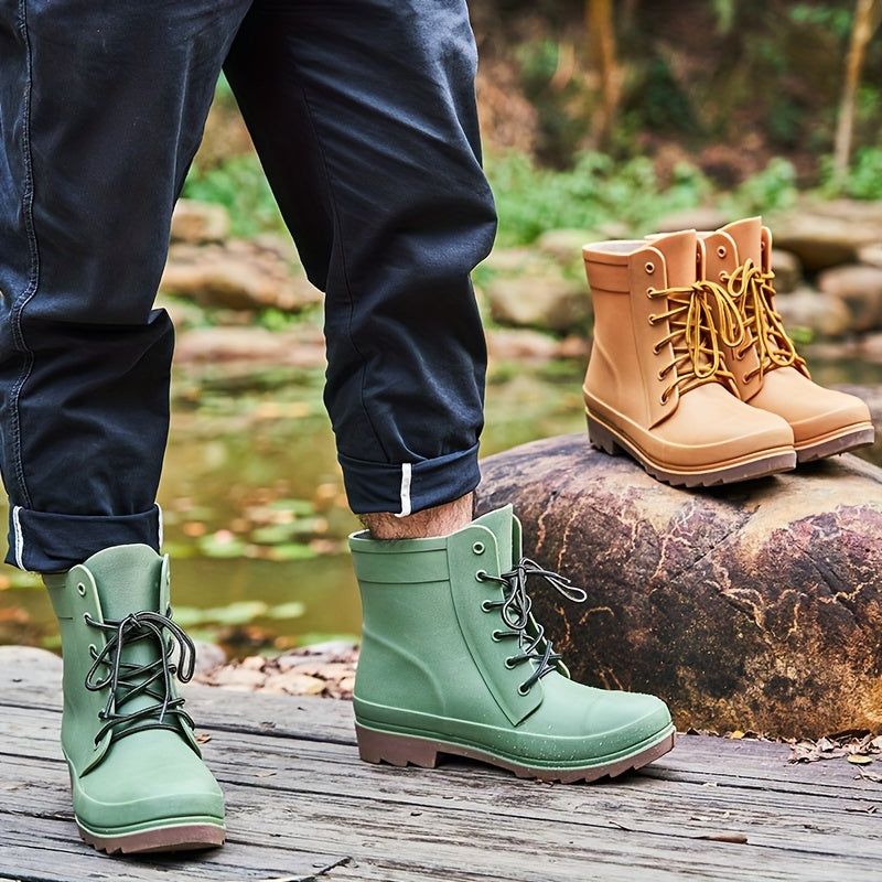 Men's High Top Rain Boots Non Slip Durable Waterproof Shoes