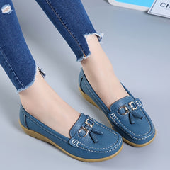 Women's Low Wedge Bow Loafers Slip On Shoes Lightweight Walking Shoes