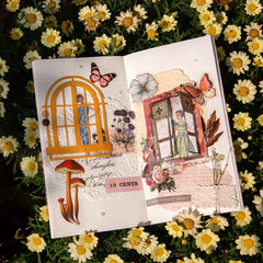 Retro Hollow Out Flowers Stickers Set DIY Scrapbook Decoration