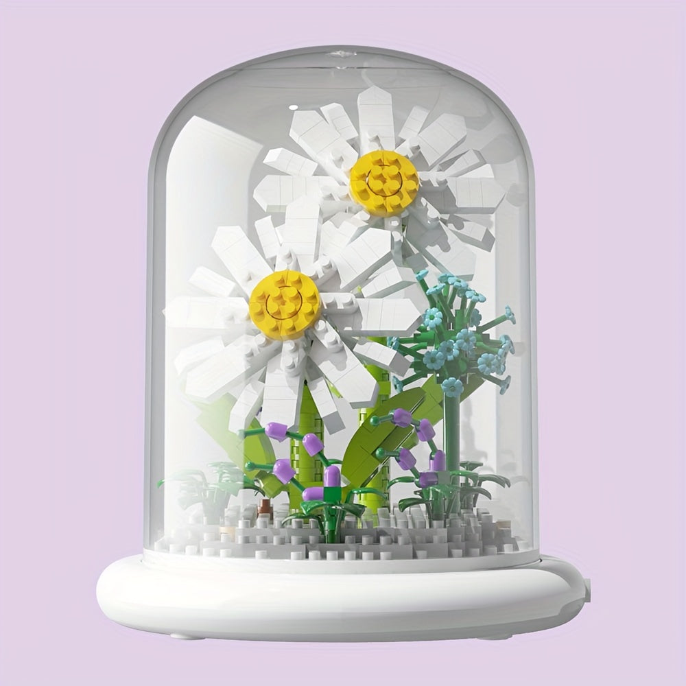 Flowers Building Blocks DIY Feverfew Model Assembled Toy