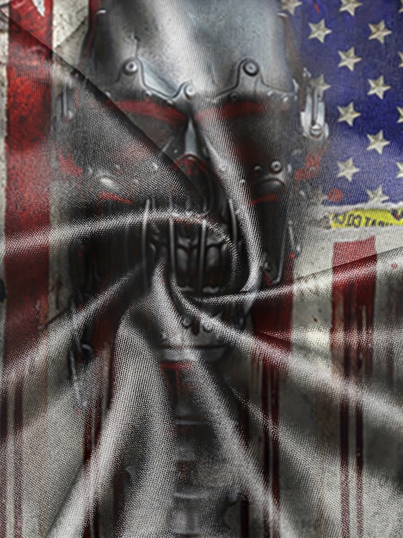 Vintage American Flag & Skull Graphic T Shirt for Men