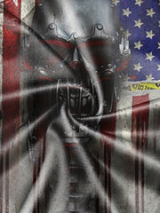 Vintage American Flag & Skull Graphic T Shirt for Men