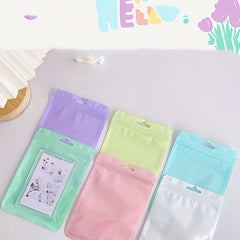 6pcs Colorful Macaroon Ziplock Bag Set for Makeup Brush Storage 5.9in x 4.13in