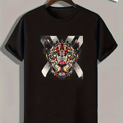 Leopard Pattern Men's Sports T-shirt, Fitness Outdoor Wear, Gift