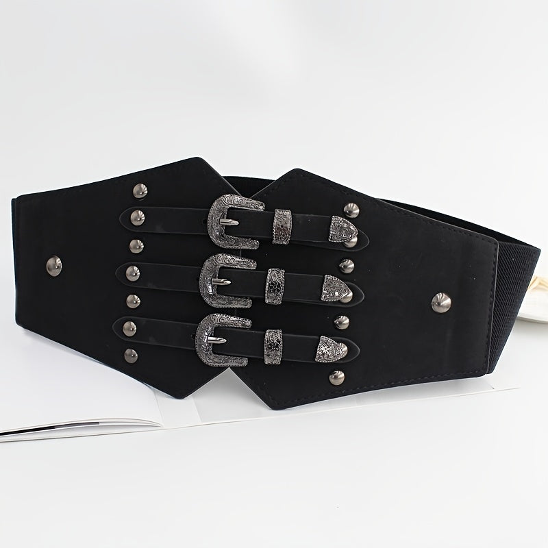 Women's Western Corset Belt Elastic Waist Belts for Dresses