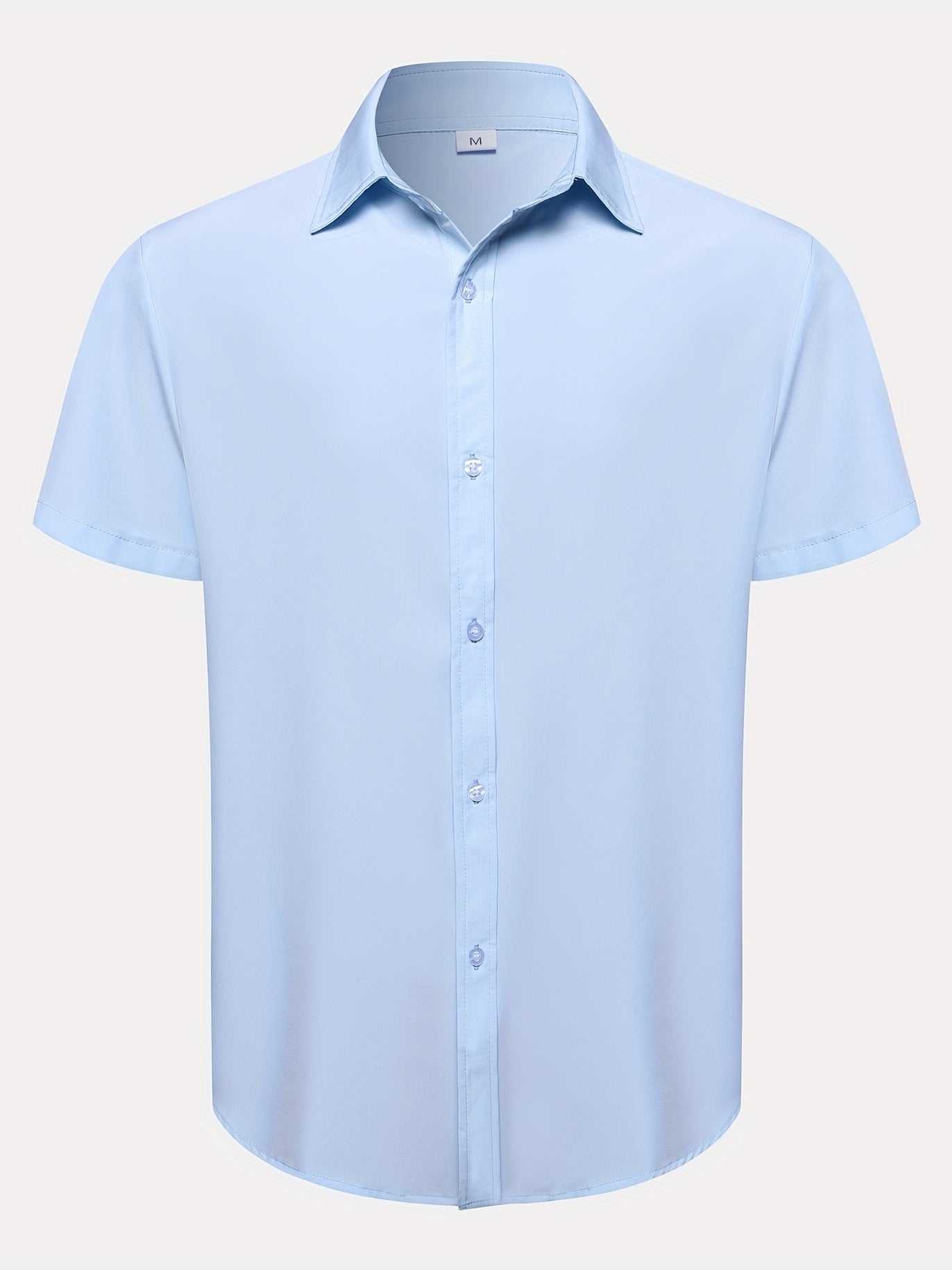 Men's Casual Solid Short Sleeve Shirt for Summer Vacation Resort