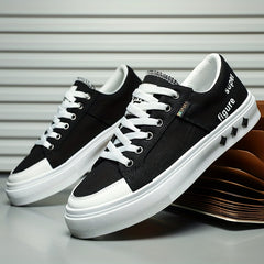 Men's Alphabet Detail Low Top Canvas Shoes Spring Summer